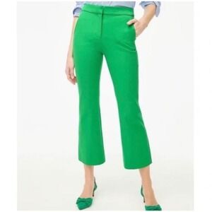 J. Crew Kelsey Flare Cropped Pants 12 Emerald Green NEW Work Carer Preppy